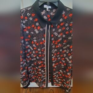 REISS Black Floral Women's Blouse